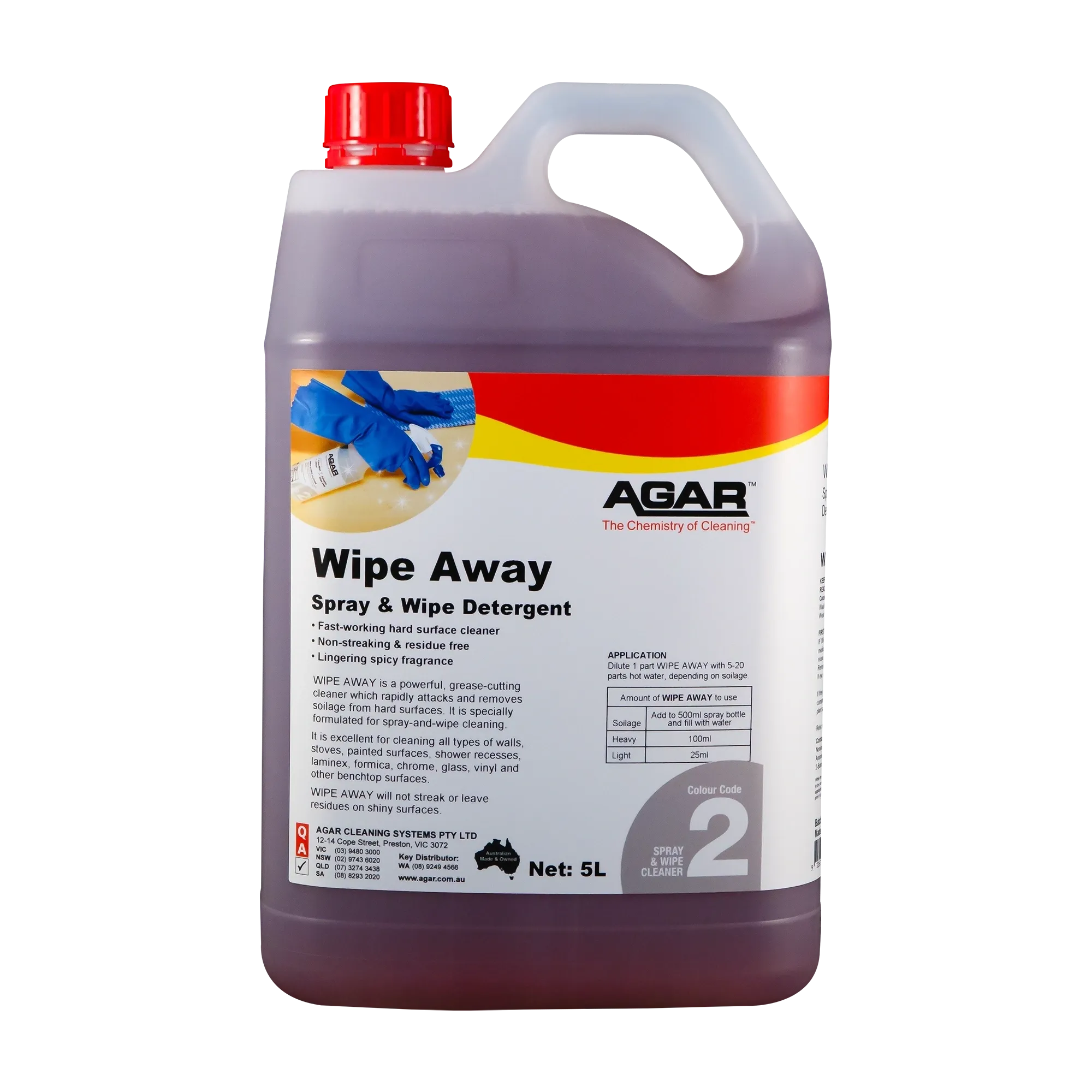 Agar Wipe Away Spray & Wipe Detergent Various Sizes