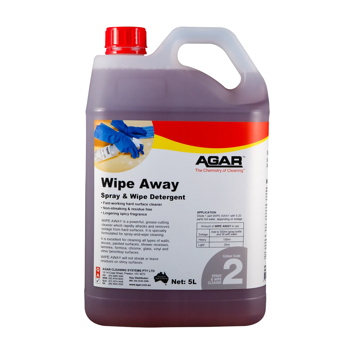 Agar Wipe Away Spray & Wipe Detergent Various Sizes