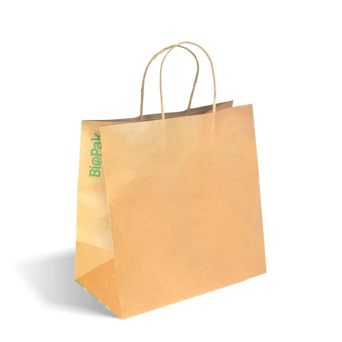Biopak Twist Handle Kraft Paper Bags Various Sizes