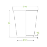 Biopak 230ml / 6oz (80mm) White Green Line Single Wall BioCup (Carton 1000)