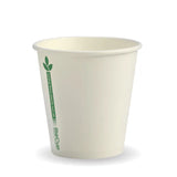 Biopak 230ml / 6oz (80mm) White Green Line Single Wall BioCup (Carton 1000)