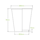 Biopak 230ml / 6oz (90mm) White Single Wall BioCup - SA Comp