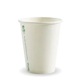 Biodegradable paper cup with 'BioCup' branding on a white background