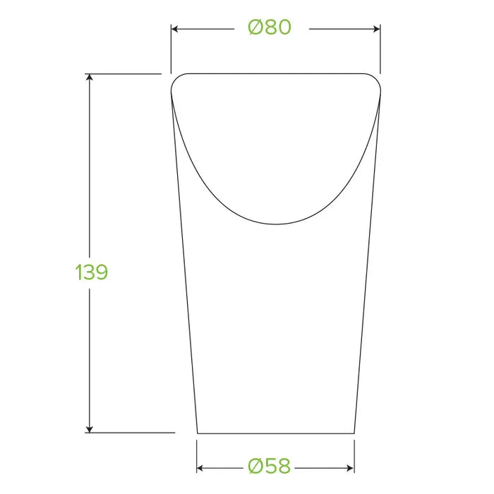 Biopak Medium Paper Chip BioCup (Carton 1000)