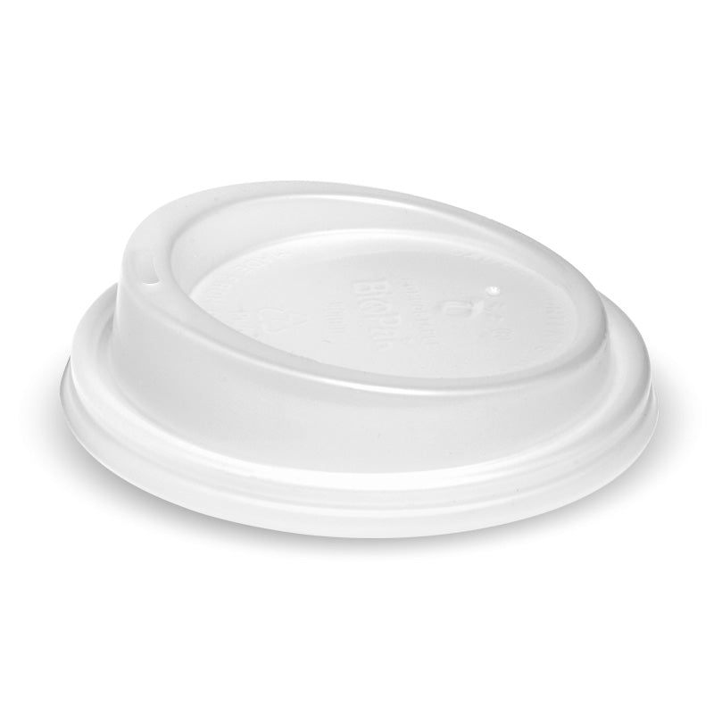Biopak 90mm Large PLA BioCup Lid (Carton 1000) Black or White