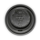 Biopak 80mm Small Black PLA BioCup Lid (Carton 1000)