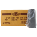 27L BLACK Tidy Bag 59X51cm Roll Bin Bags