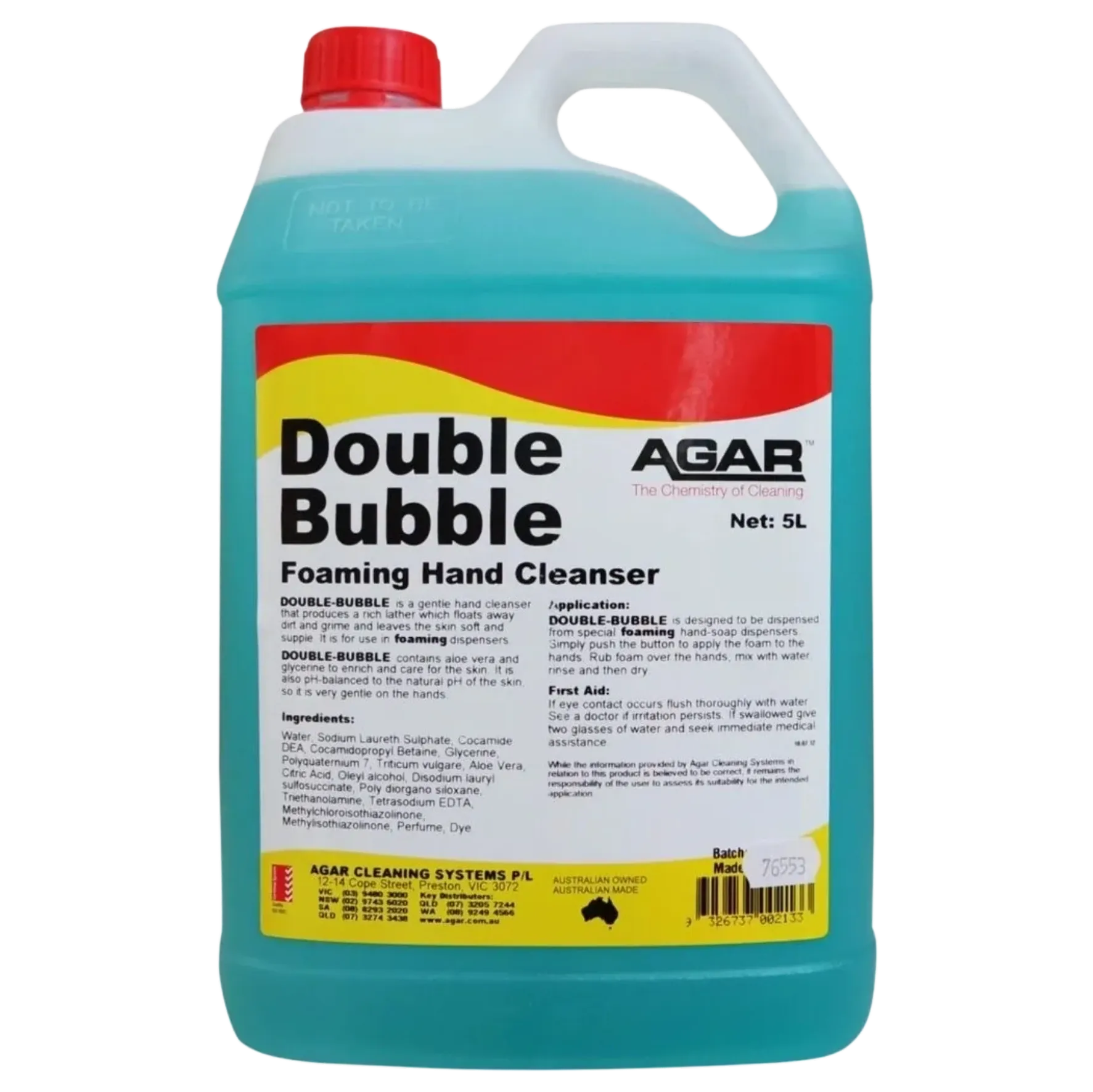 Agar Double Bubble Foaming Hand Cleanser Various Sizes