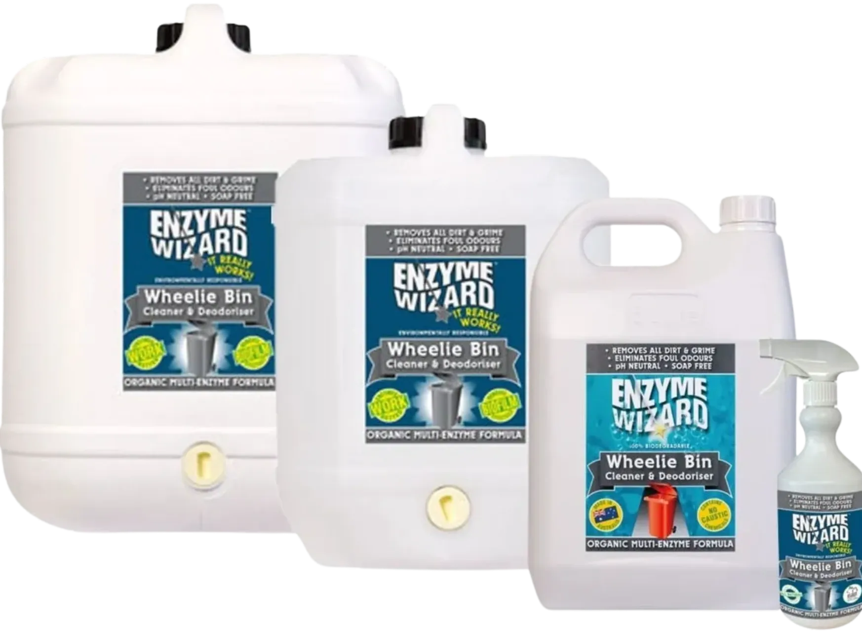 Enzyme Wizard Wheelie Bin Cleaner & Deodoriser Various Sizes