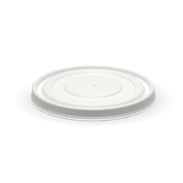 Biopak 250ml / 8oz Plant Fibre Flat BioBowl Lid White (Carton 1000)