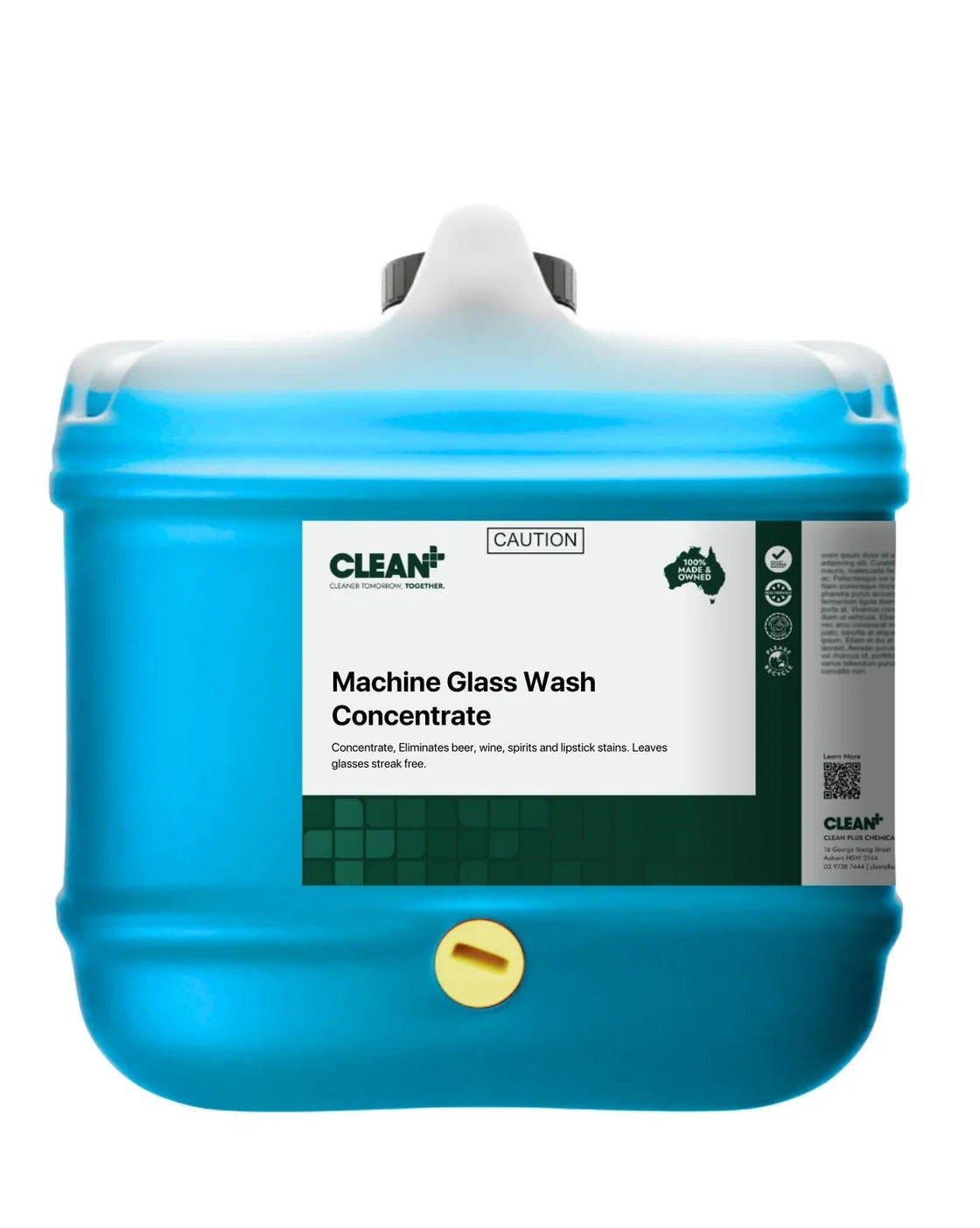 Clean Plus Machine Glass Wash Blue Concentrate