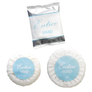 RapidClean Entice Bath Soap - Pleat Wrapped or Sachet Guest Amenities