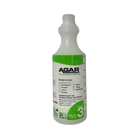 Agar #3 500ml Empty Spray Bottle. CleanSave 3, Kuranda, Lemon, Orchids, Spice, Tango, Wildflower