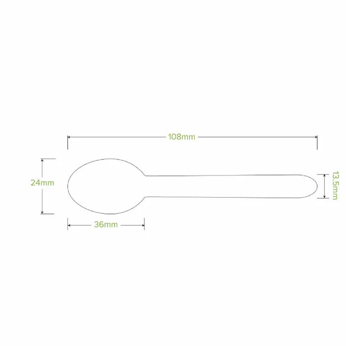 Biopak 10cm Uncoated Wood Teaspoon (Carton 2000)