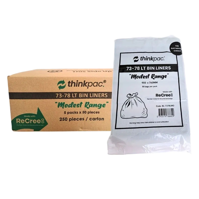 73-77L Bin Liners, Black, General Purpose 250pk